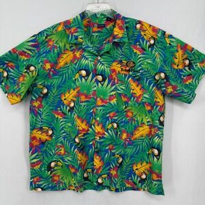 Blue Generation Mens XL Hawaiian Shirt Boars Head Toucan Tropical Aloha Camp Top